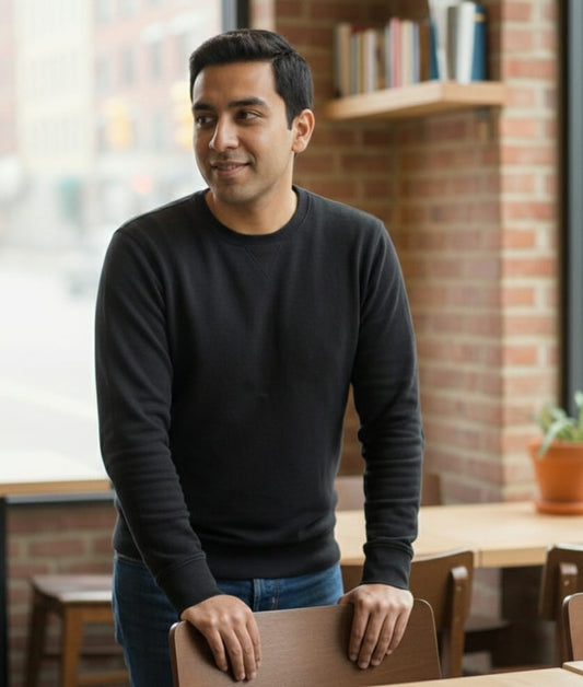 Black Crew neck Sweatshirt