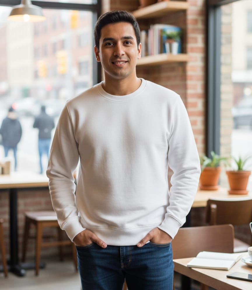 White Crew neck Sweatshirt