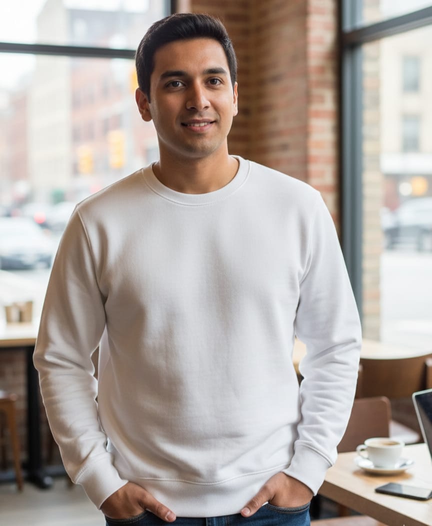 White Crew neck Sweatshirt