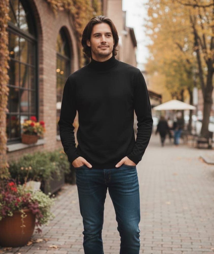 Classic Black Turtleneck