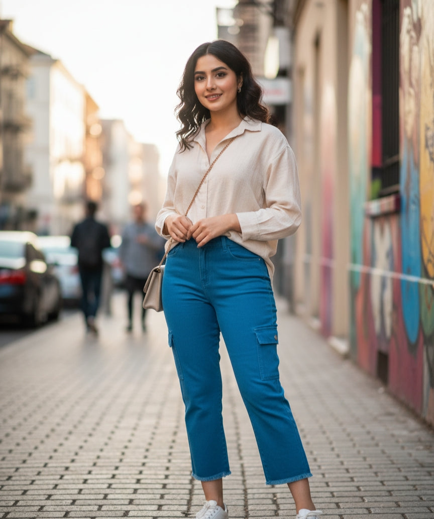 Sky Blue Cargo Pants