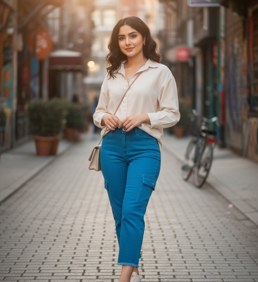 Sky Blue Cargo Pants