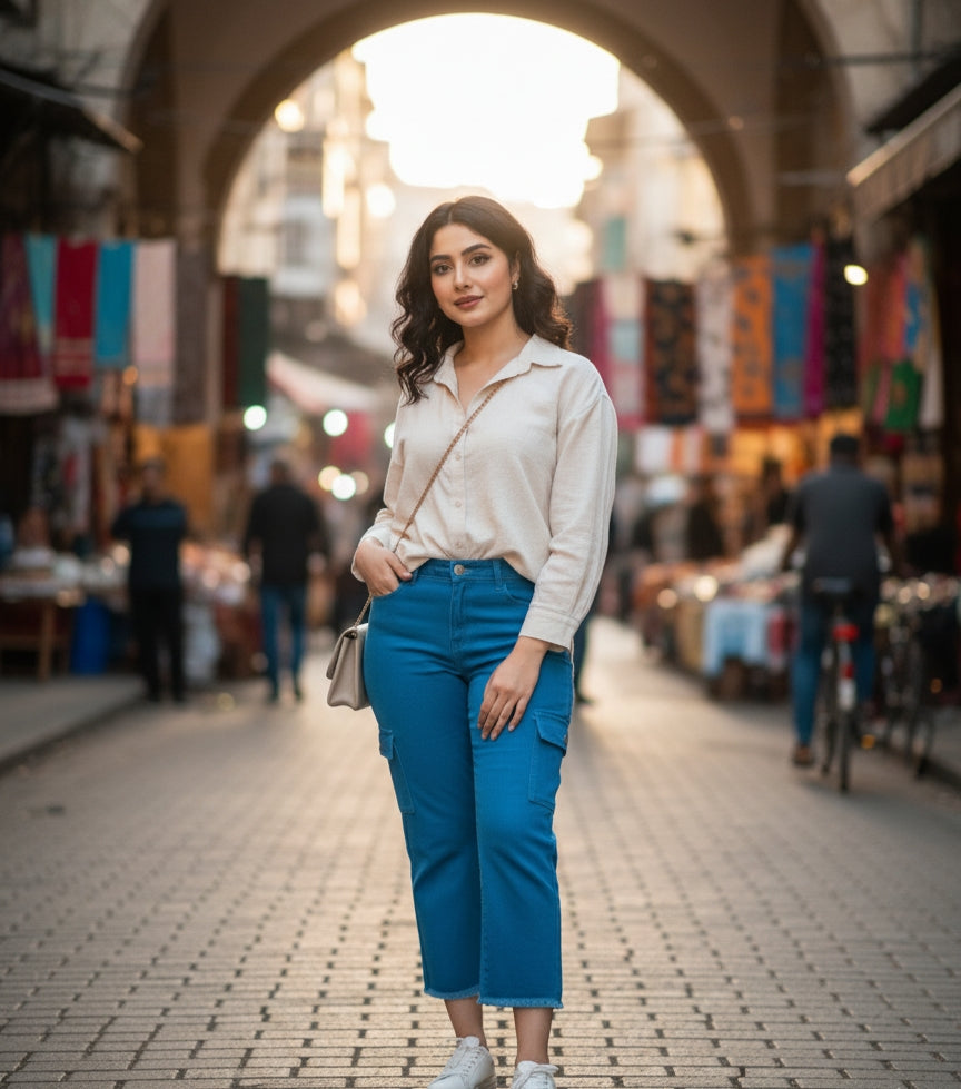Sky Blue Cargo Pants